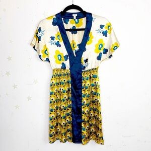 FOSSIL Floral silk mini dress